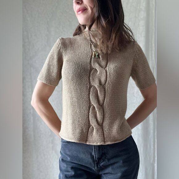 Vintage 90s Norton Studio Mock Neck Knit Sweater Top – Tagged Petite Medium - Picture 5 of 10